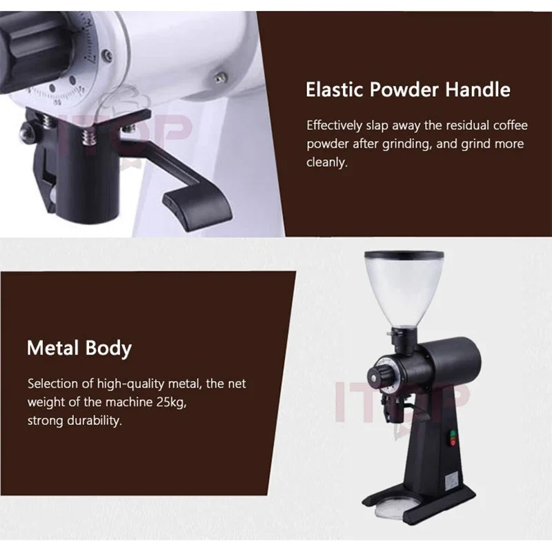 Quantitative Coffee Milling Grinder 98mm SUS420 Cast Steel Burr Metal Body Coffee Grinder for Espresso/Hand Brewed Powder