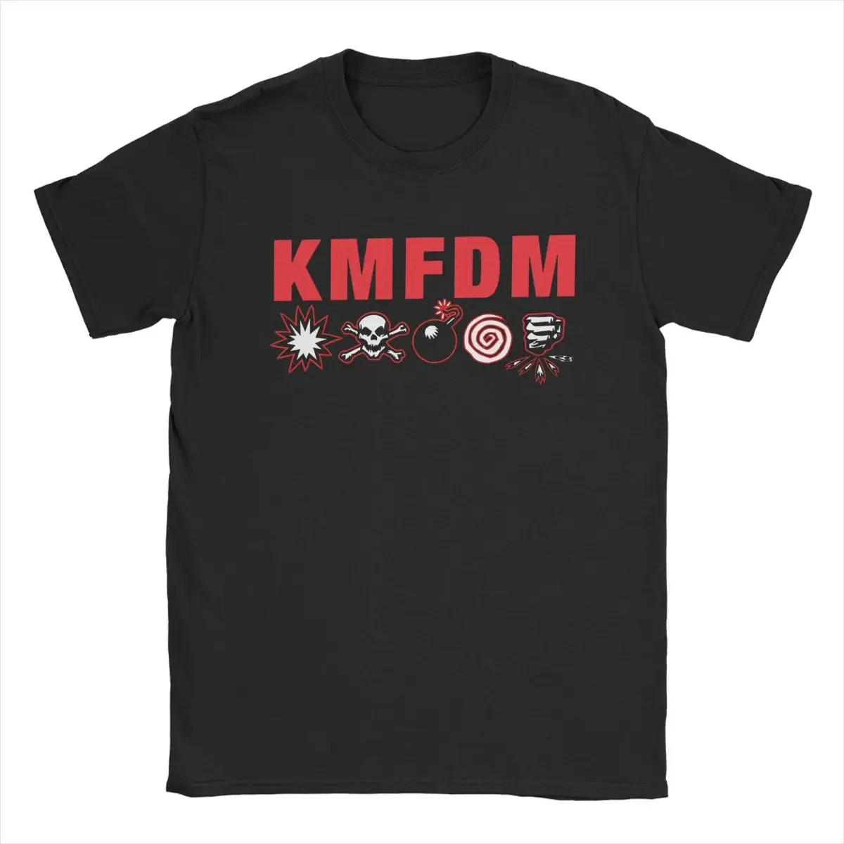 

Футболка KMFDM мужская из чистого хлопка, модная тенниска с круглым вырезом, рубашка с коротким рукавом, лето