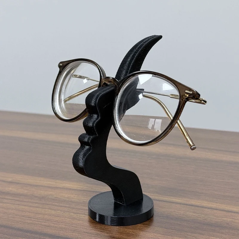 Minimalist Human Profile Eyeglass Holder 3D Printed Side Face Stand for Glasses Fun Practical Desk Line Art Decor Ornament