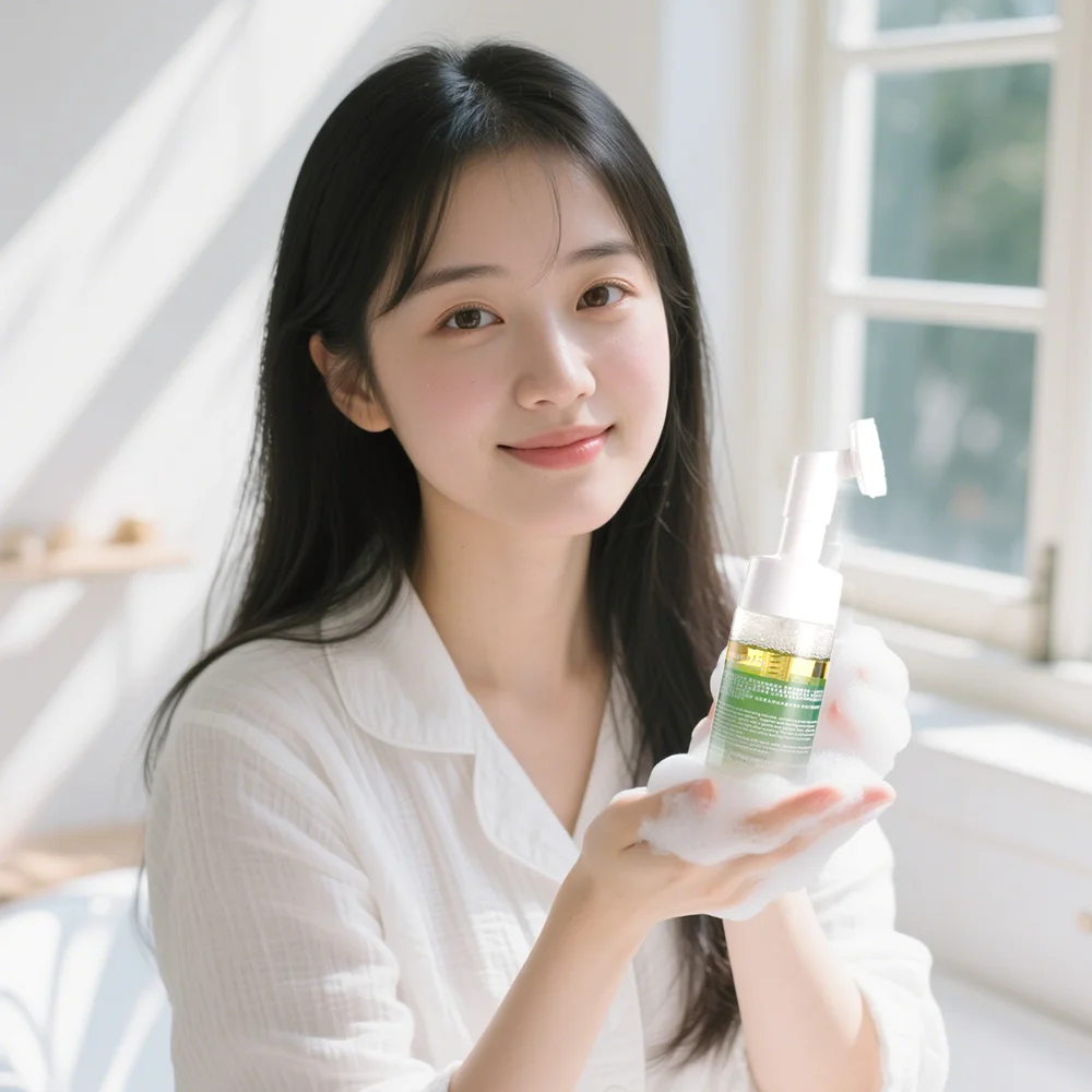 Green Tea Amino Acid Cleansing Mousse 2-in-1 Face Washing Face Cleanser Foaming Makeup Remover Facial care/cleansing products