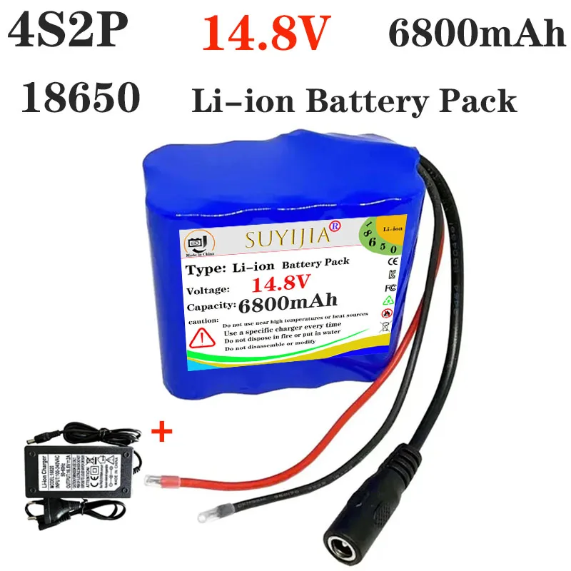

Integrated lithium battery for bluetooth speakers and night fishing lights, 4S2P, 6800mAh, BMS 10A, 14.8V, 18650 V, 6.8 Ah