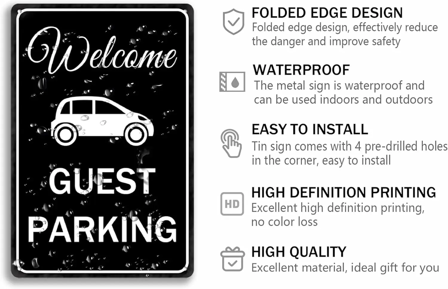 Welcome Guest Parking Tin Sign Funny Parking Metal Signs Welcome Signs For Parking Area Garage Front 8x12 Inch