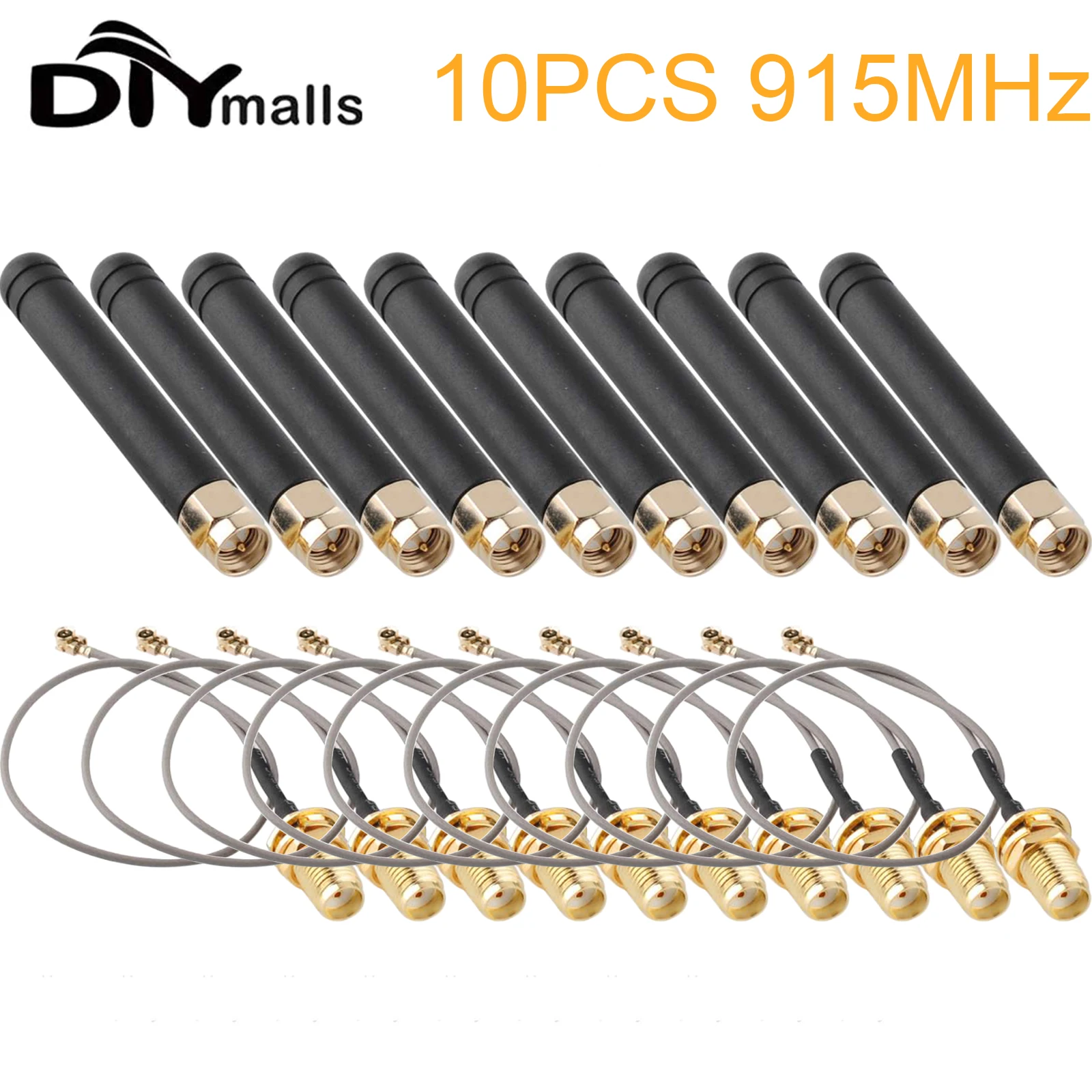 10pcs 915MHz Antenna Lora Antenna + U.FL IPEX to SMA Connector for Lora Board Lora32u4 II Wifi Lora32