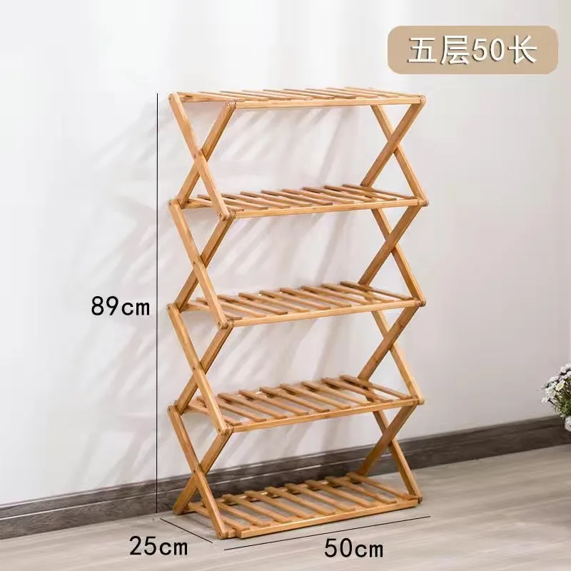 Bamboo Shoe Rack Multifunctional Free Standing Shoe Shelf Foldable Shoe Organizer Entryway for Hallway