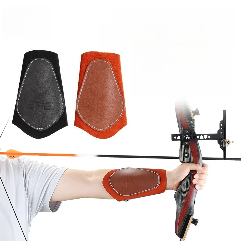 

1 шт., защита для лука из коровьей кожи на запястье, защита для стрельбы из лука, изогнутый лук, традиционный лук, защита для пальцев для охоты, стрельбы