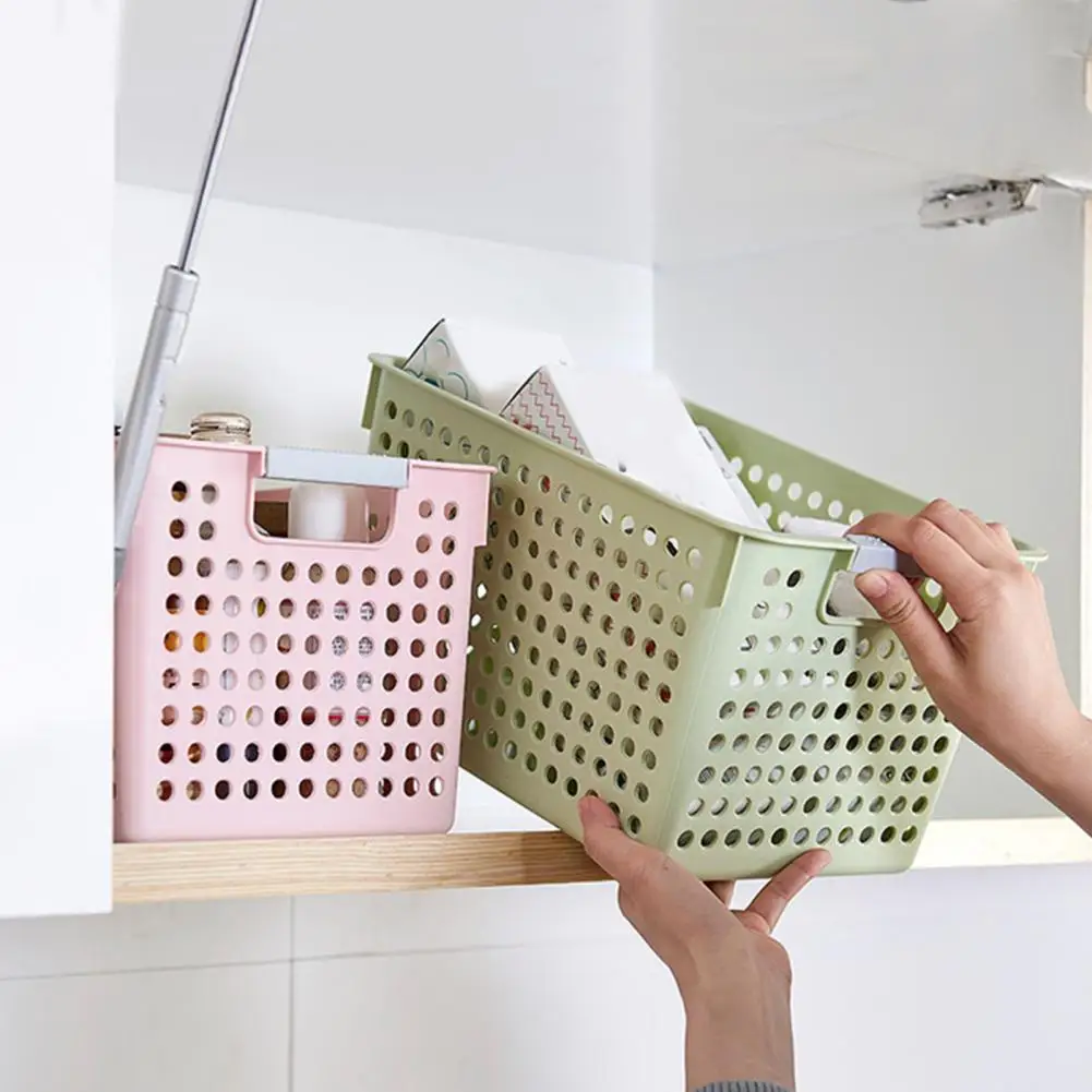 Storage Basket Versatile Hollow Design Storage Box Space-saving Organizer for Clothes Toys Food Ventilated Storage Basket