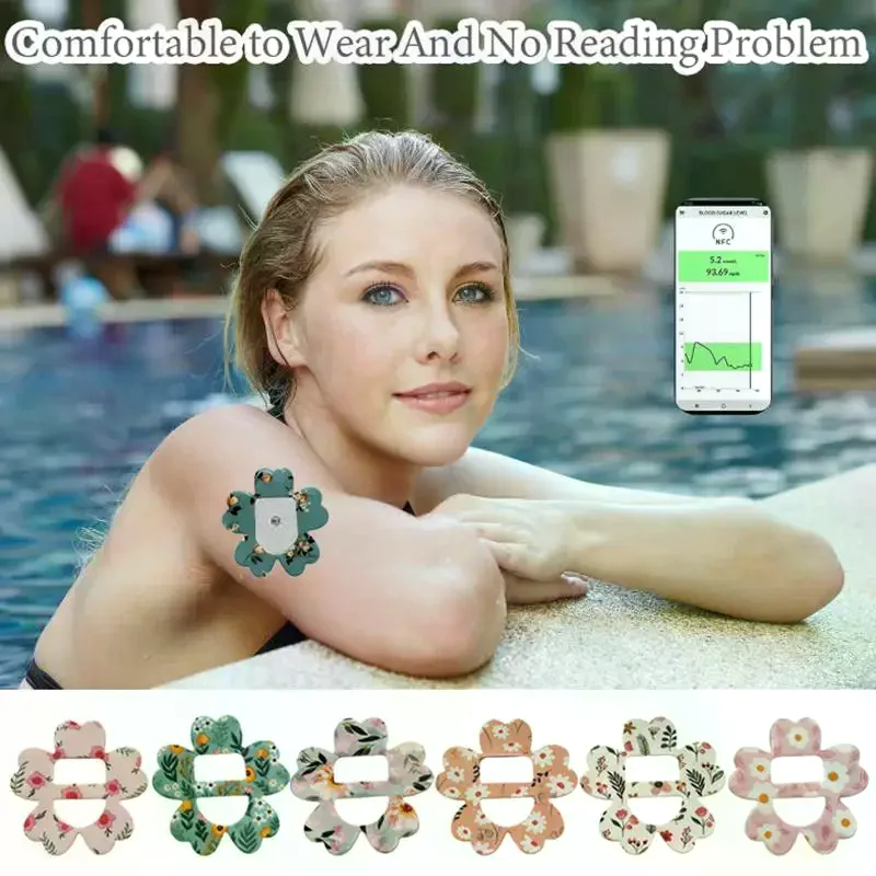 Glucose Monitoring Meter Sensor Fixing Patch Comfort Fit Sweat Resistant For Office School Or Sports Diabetic Care 5/8pcs