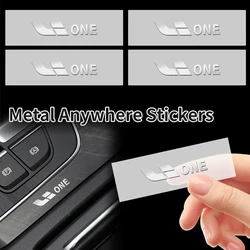 4Pcs Car Logo Metal Stickers Exterior Decorative Sticker Creative Stickers Automotive Accessories For Li L7 L8 L9 ONE