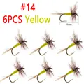 6 piezas de color amarillo, talla 14