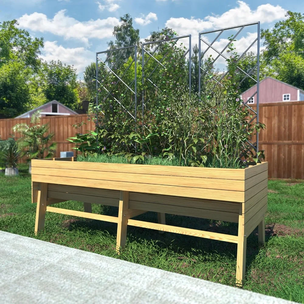 

VEIKOU Raised Garden Bed 6 x 3 x 2FT, Raised Garden Beds Outdoor with 6 Legs, Detachable Liner, Garden Bed for Backyard, Patio,