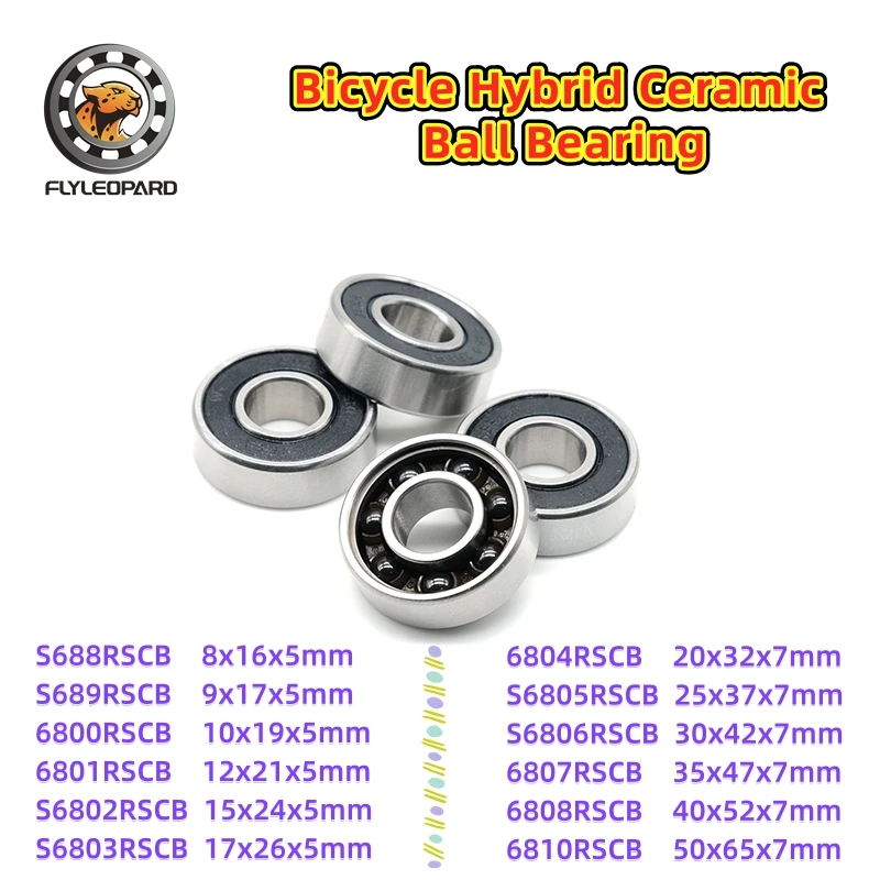 1pcs Hybrid Ceramic Bearing 688 689 6800 6801 6802 6803 6804 6805 6806 6807 6808 6810 2RS for Bicycle Thin Section Ball Bearings