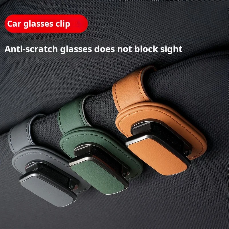 

Premium Leather Holder For Auto Sunglasses Clip Car Interior Accessory Sunglasses Organizer With Car Sunshade