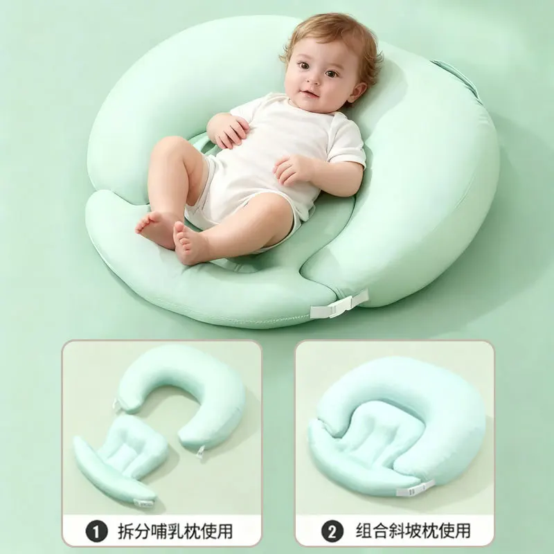 타오치베이비 경사형 수유 베개, 분유 흘림 방지 수유 베개, 신생아 침대 수유 보조기구