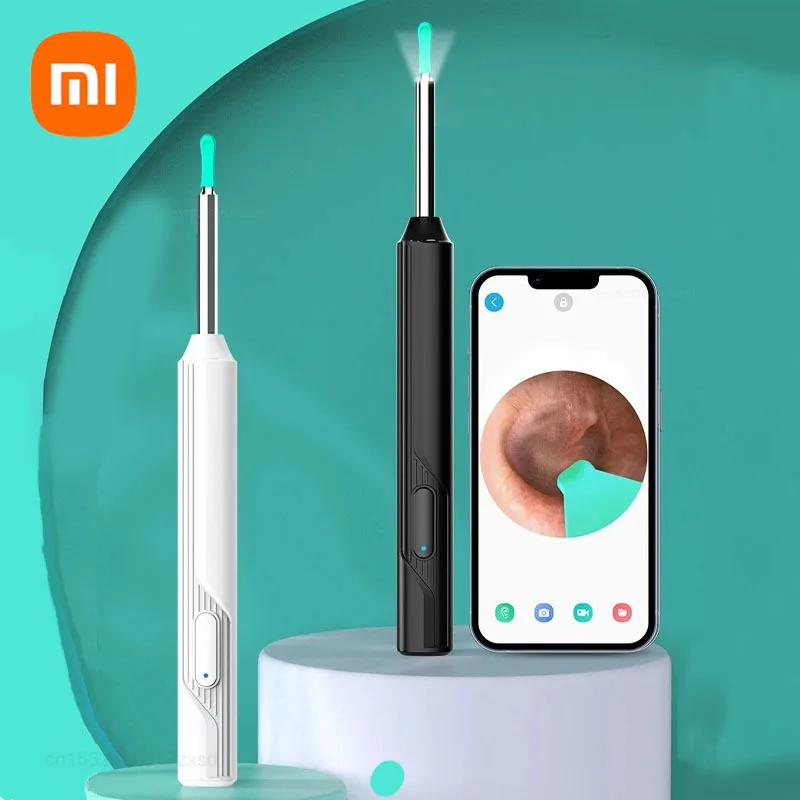 Xiaomi alat pembersih telinga endoskop, tongkat pembersih telinga Visual pintar presisi tinggi, alat penghilang kotoran telinga portabel tahan air nyaman rumah tangga