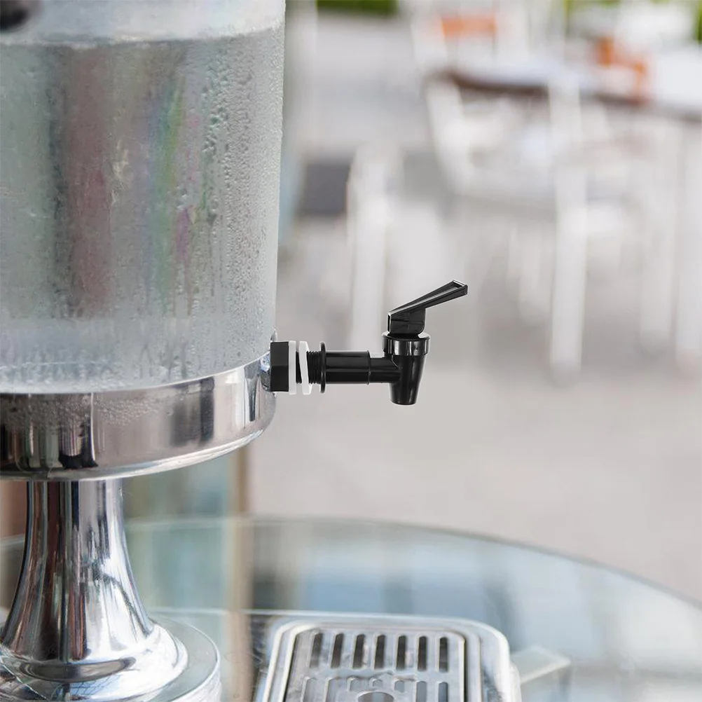 

6Pcs Plastic Water Spigot Replacement Cooler Faucets Black Leakproof Durable Beverage Dispenser Water Bucket Tap