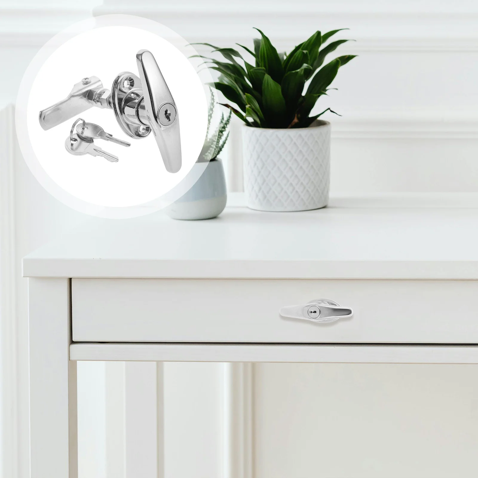 

1Set High Security Cabinet Lock Zinc Alloy Smooth Finish Lock for Drawer Door Box Showcase Cupboard Counters File Cabinet Use