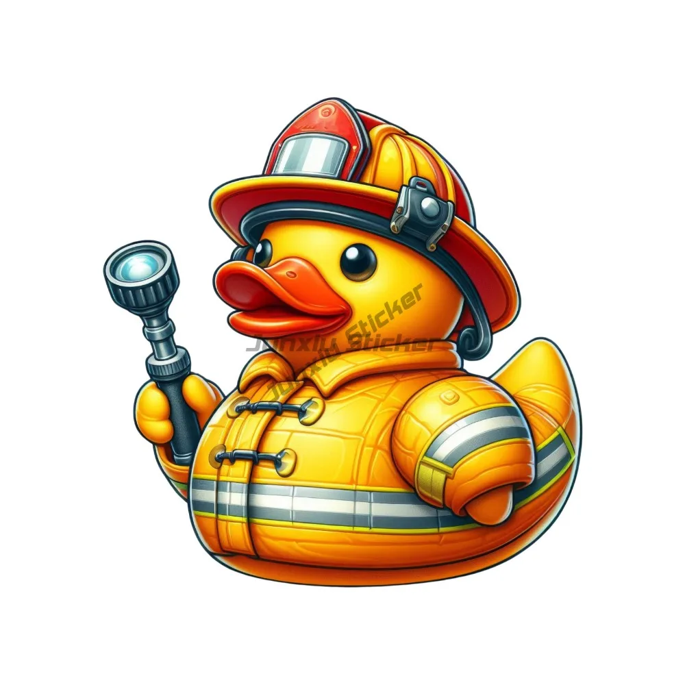 المطاط بطة ملصق رجال الاطفاء الإنقاذ المستجيب الأول مصباح يدوي دراجة نارية جدار السيارات الوفير Suv الشارات #1