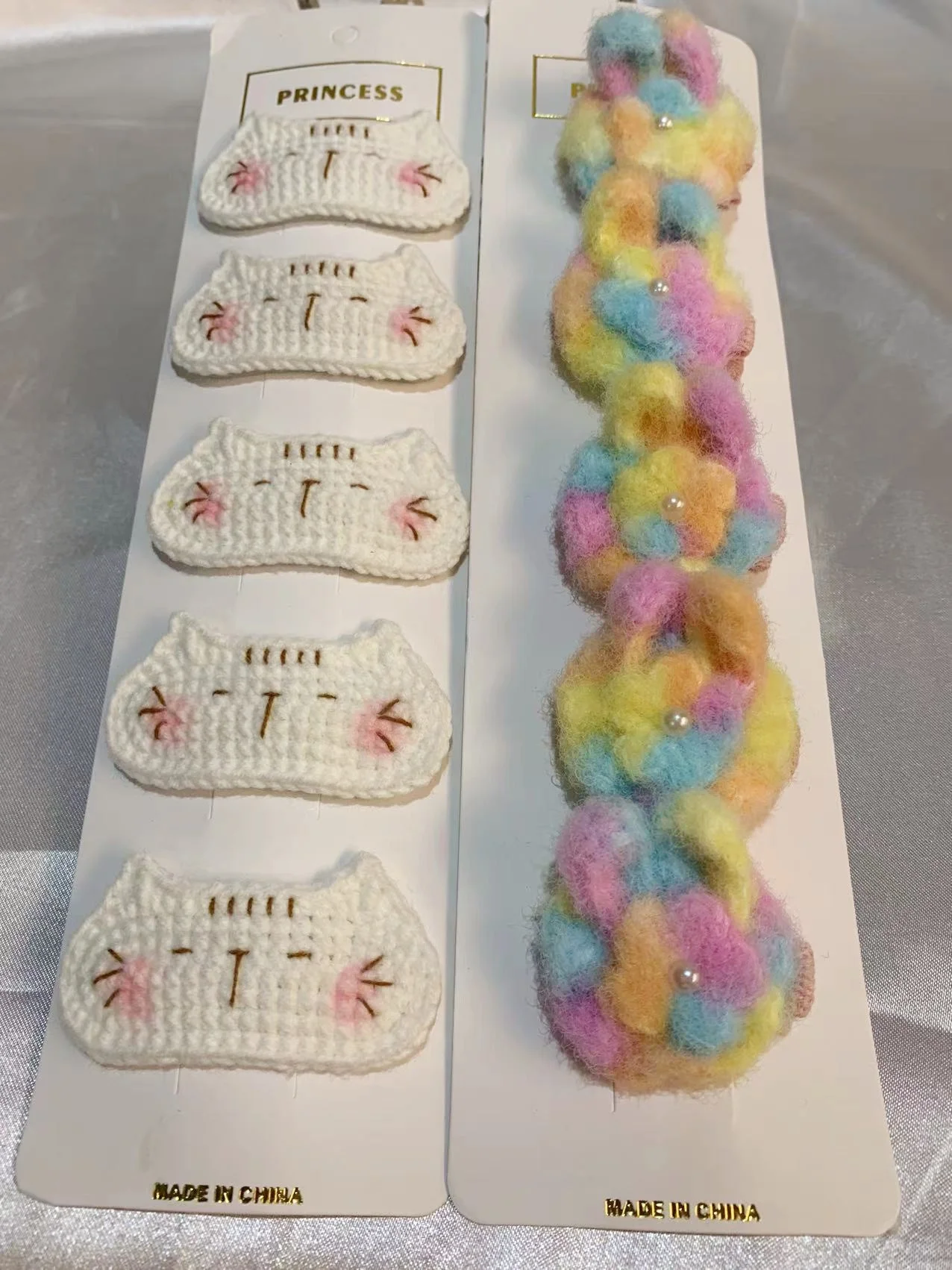 Traditional Hand-woven Hair Clip Animal Cat Rabbito Lovely Girl Flower Pearl