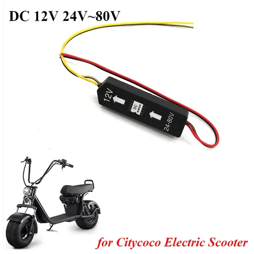 Imagen 2 del producto Transformador convertidor DC 12V 24V ~ 80V para accesorios modificados para patinete eléctrico Citycoco