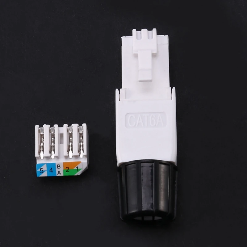 Tool-Free Shielded RJ45 Network Cable Connector Ethernet Cable Plug Cat6a Connector UTP Unshielded Twisted