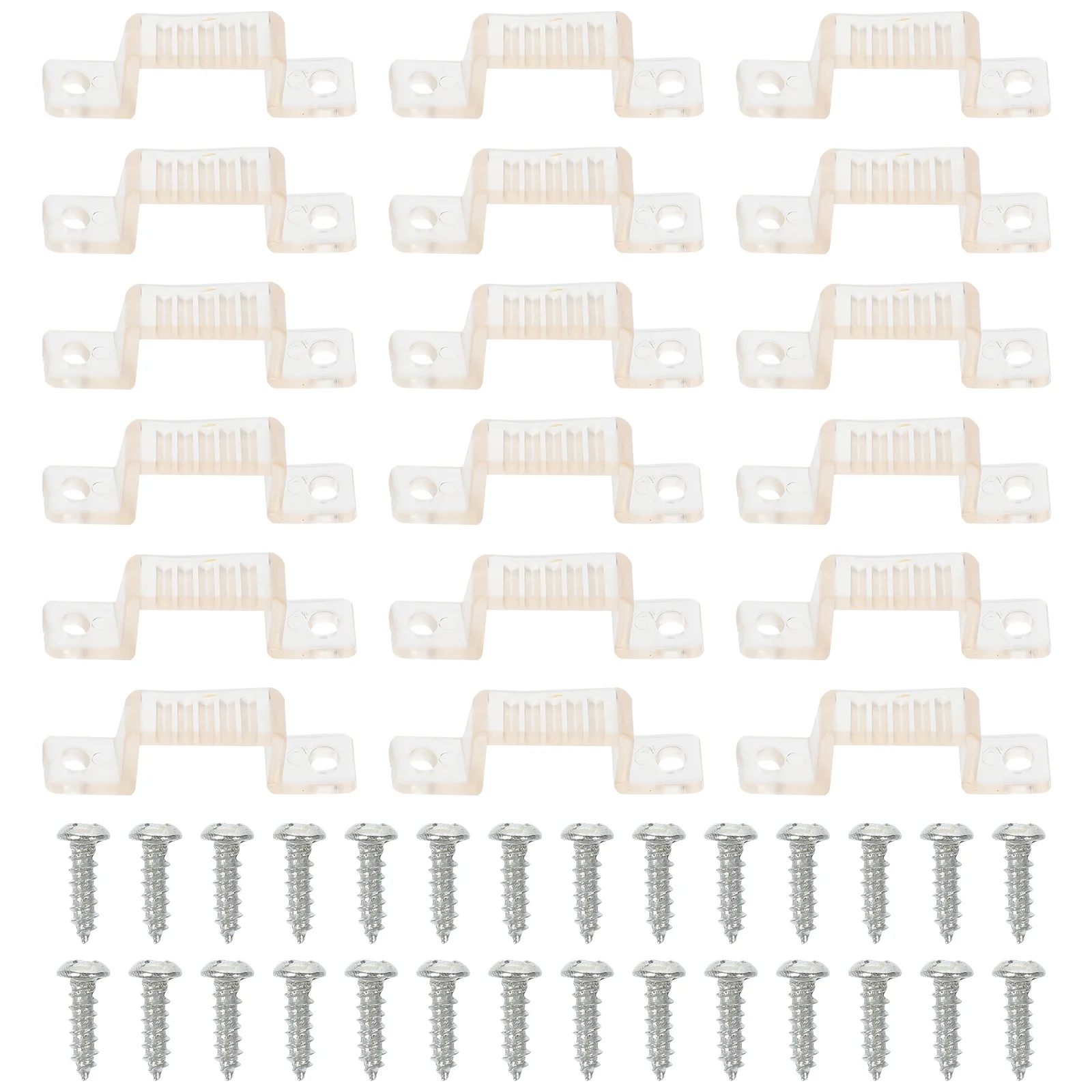 

100pcs Led Light Strip Clips 14Mm Two-Side Fixing Silicone Brackets For Outdoor Indoor Lighting Decor Rope Light Holders