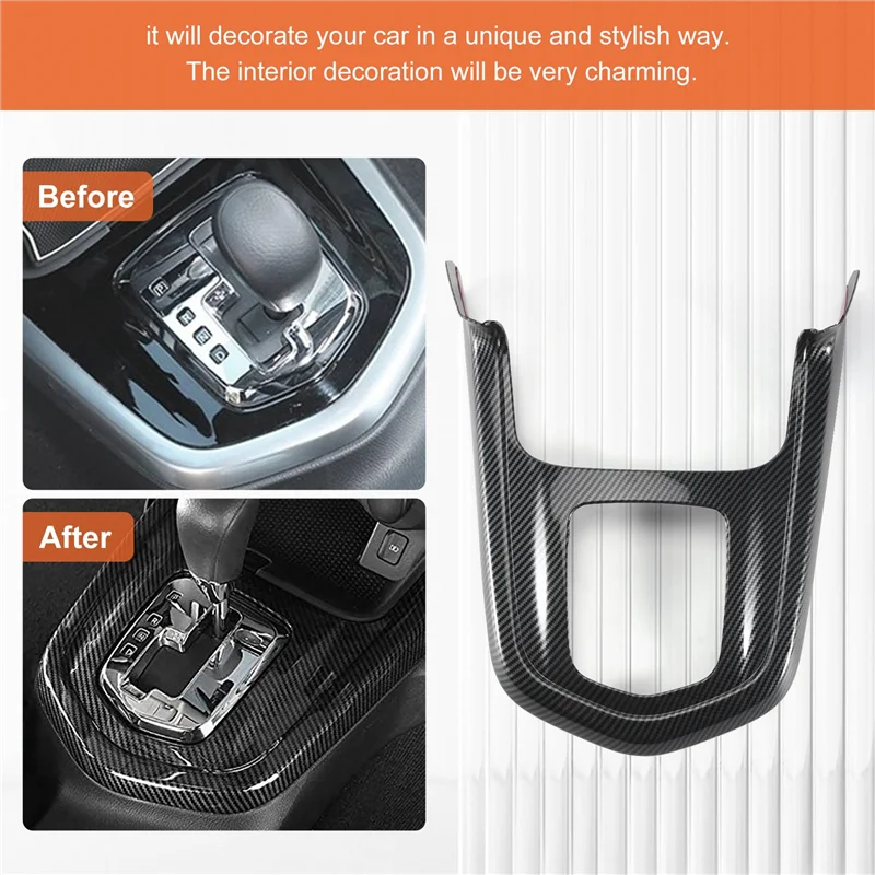 Fibra de carbono para Nissan Navara NP300 2016-2019 perilla  palanca de cambios  coche marco Panel decoración cubierta embel