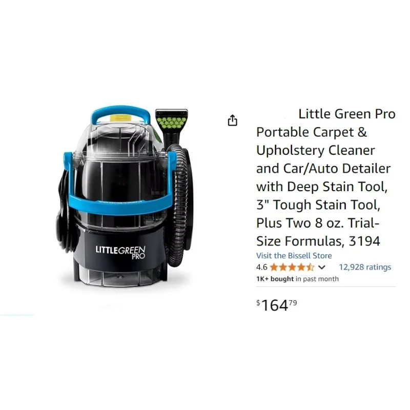 

Portable Carpet Upholstery Cleaner Deep Stain Removal Tool Home Car Auto Detailing Machine