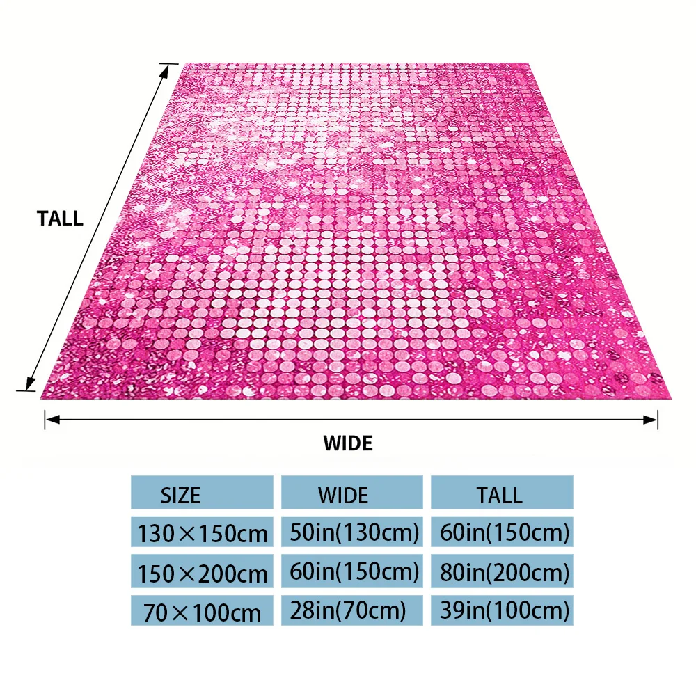 Pink Sequin Texture Flannel Blankets Are Suitable For Sofas, Men's Room Decorations, Thick And Warm Gifts For Teenagers