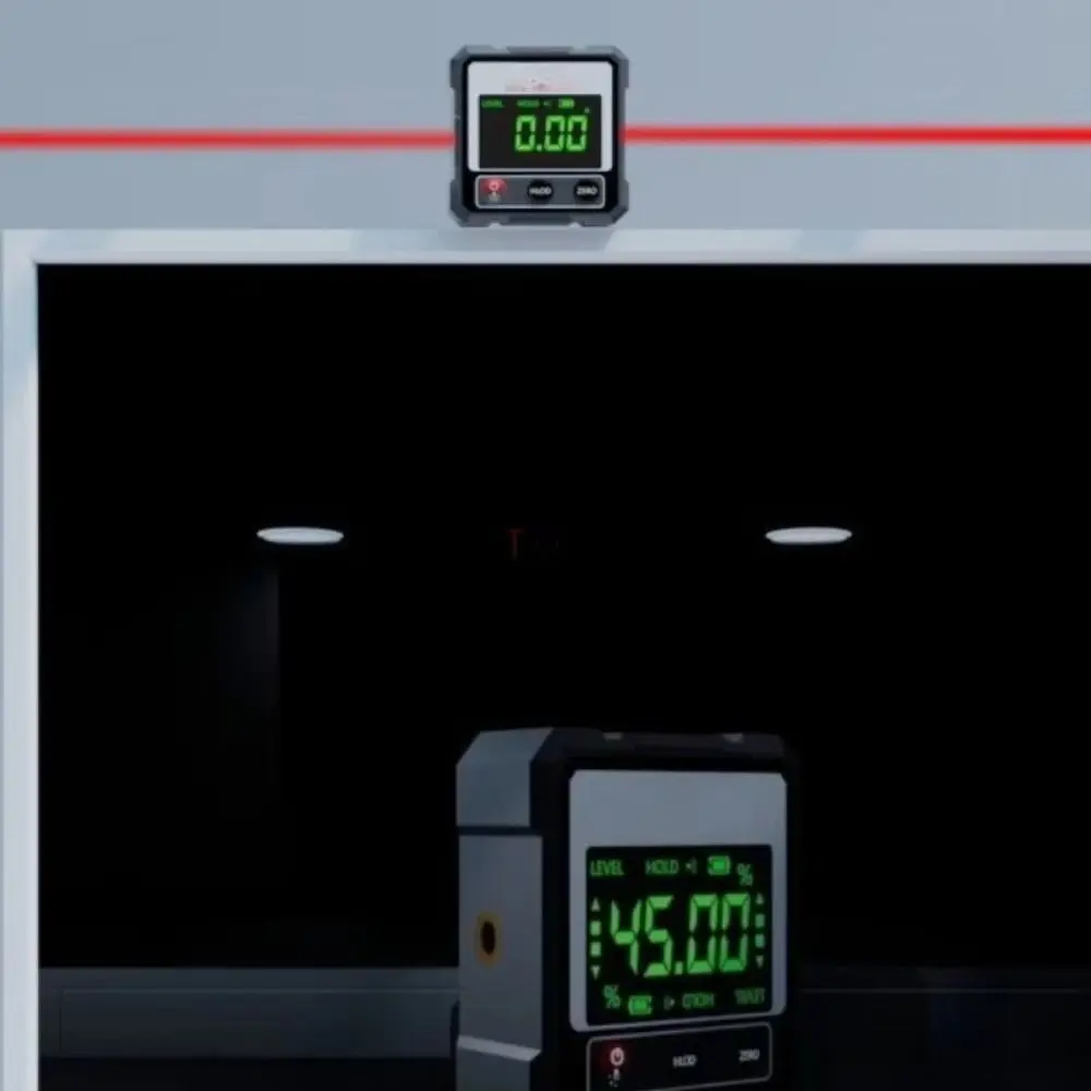 

2-сторонний лазерный цифровой транспортир, гониометр, водонепроницаемый инклинометр, точность автоматической калибровки, четырехстороннее магнитное основание