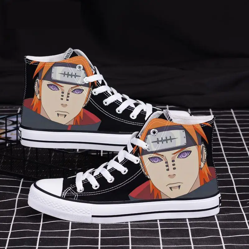 2026 New Naruto Men Women Canvas Shoes High-Top Anime Sneakers Casual Graffiti Shoes Non-Slip Uchiha Sasuke Holiday Gift