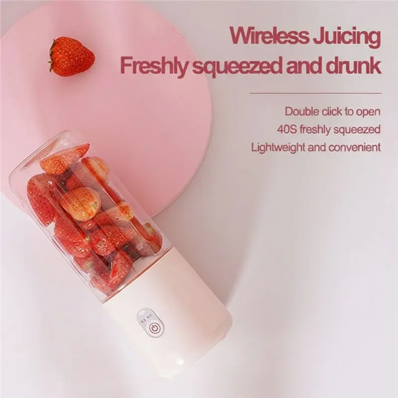 ABBP-Usb Rechargeable Portable Blender 500Ml Fresh Fruit Juice Mixer 6 Blades Shake Cup Cute Blender Smoothie Ice Crush Cup - view 5