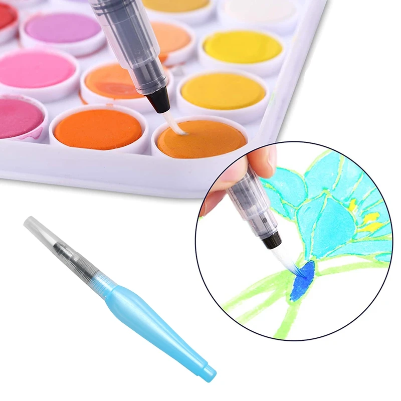 Watercolour Brush Pens Set,12 Pack Water Brush Pens Refillable Aqua Paint Brushes Ink And Water Brush Pens Art Supplies