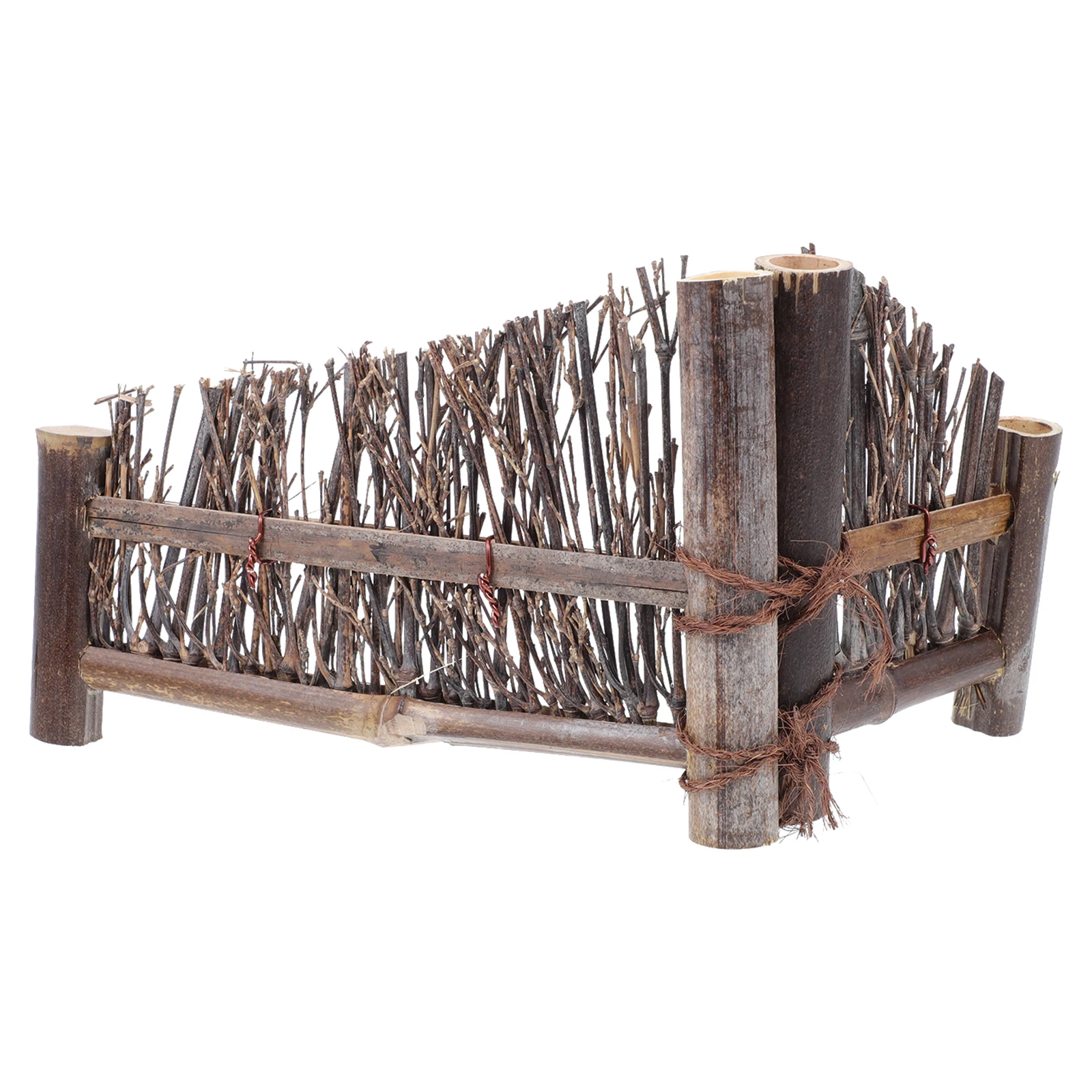 

Bamboo Fence Screen Mini Decorative Fences Tea Table Vivid Design Household naments Bonsai Accessories Garden Decor Bamboo Wood