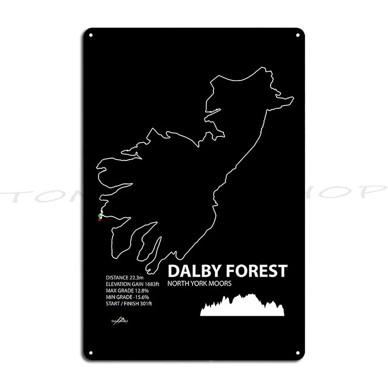 Dalby Forest Yorkshire Cycling Trail Metal Sign Club Cinema Bar Club Personalized Tin Sign Poster