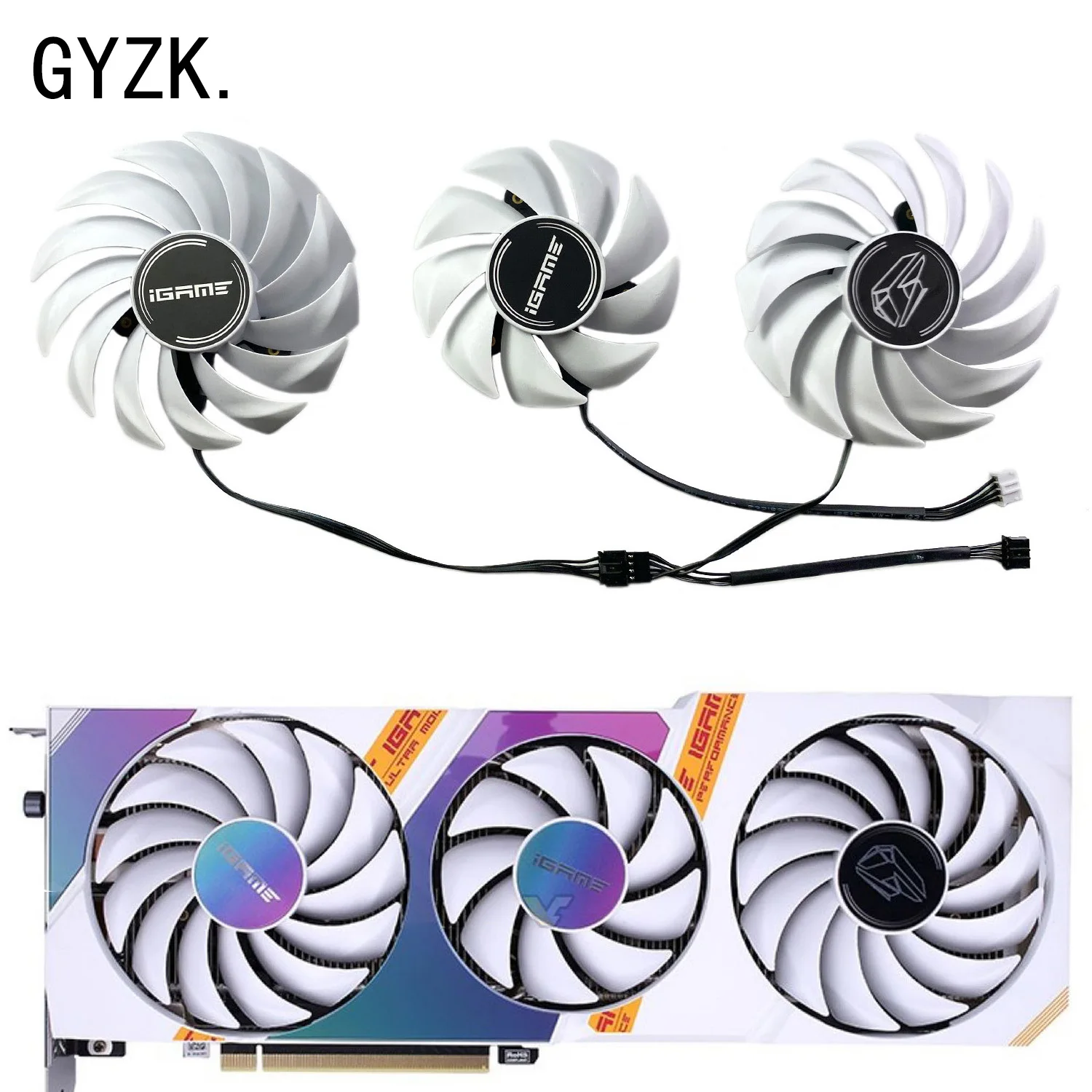 New For COLORFUL GeForce RTX3060 3060ti 3070 3070ti 3080 iGame Ultra White Graphics Card Replacement Fan