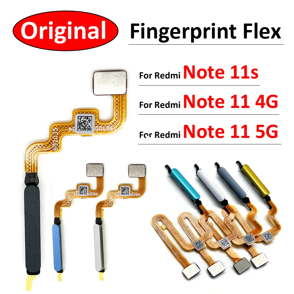 Original Home Button FingerPrint Touch ID Sensor Flex Cable Ribbon For Redmi Note 11S Note11s Note 11 4G 5G Replacement Parts