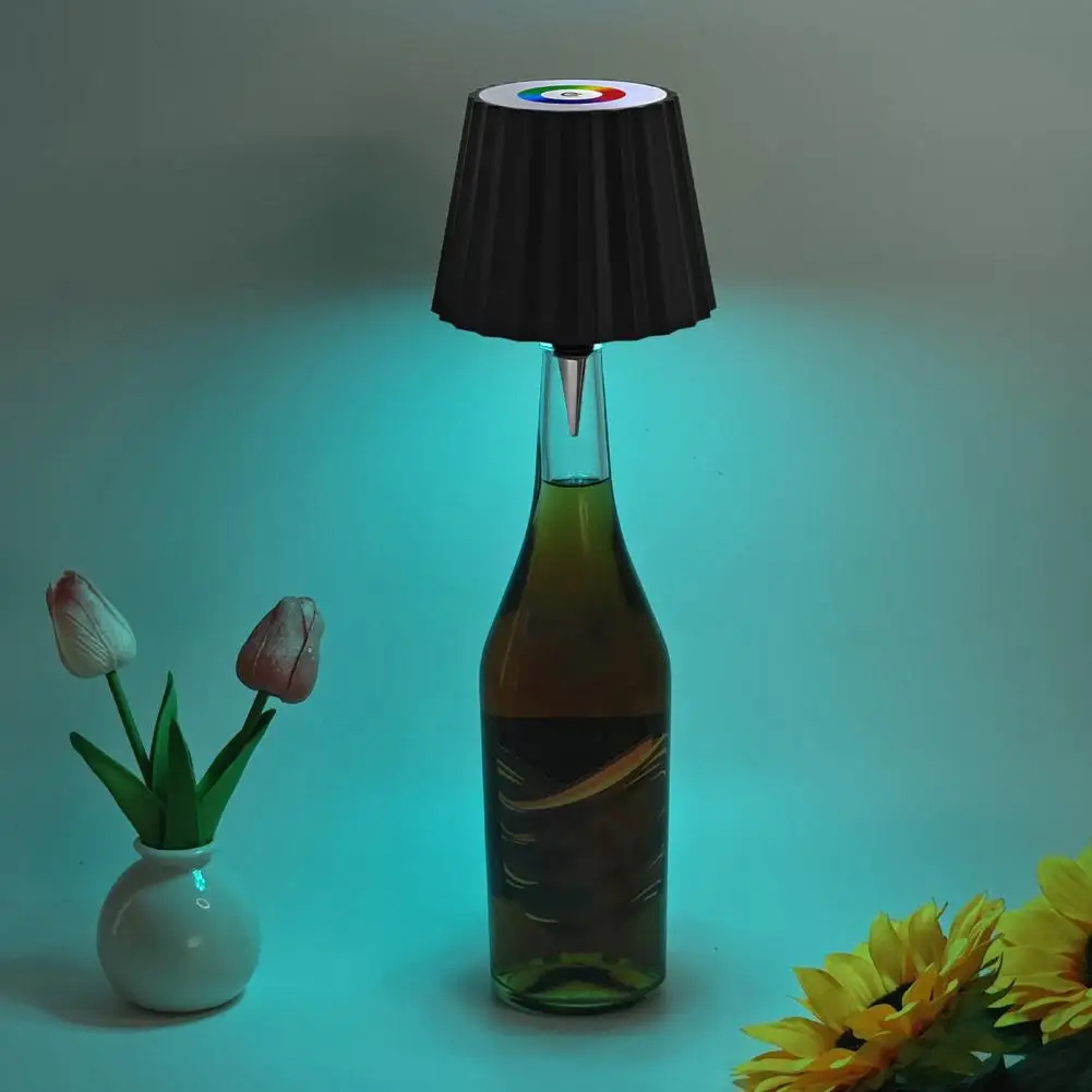 

Wireless Bottle Lamp LED Bedside Light Flicker Free Night Light USB Rechargeable Touch Control Stepless Dimming Bottle Light