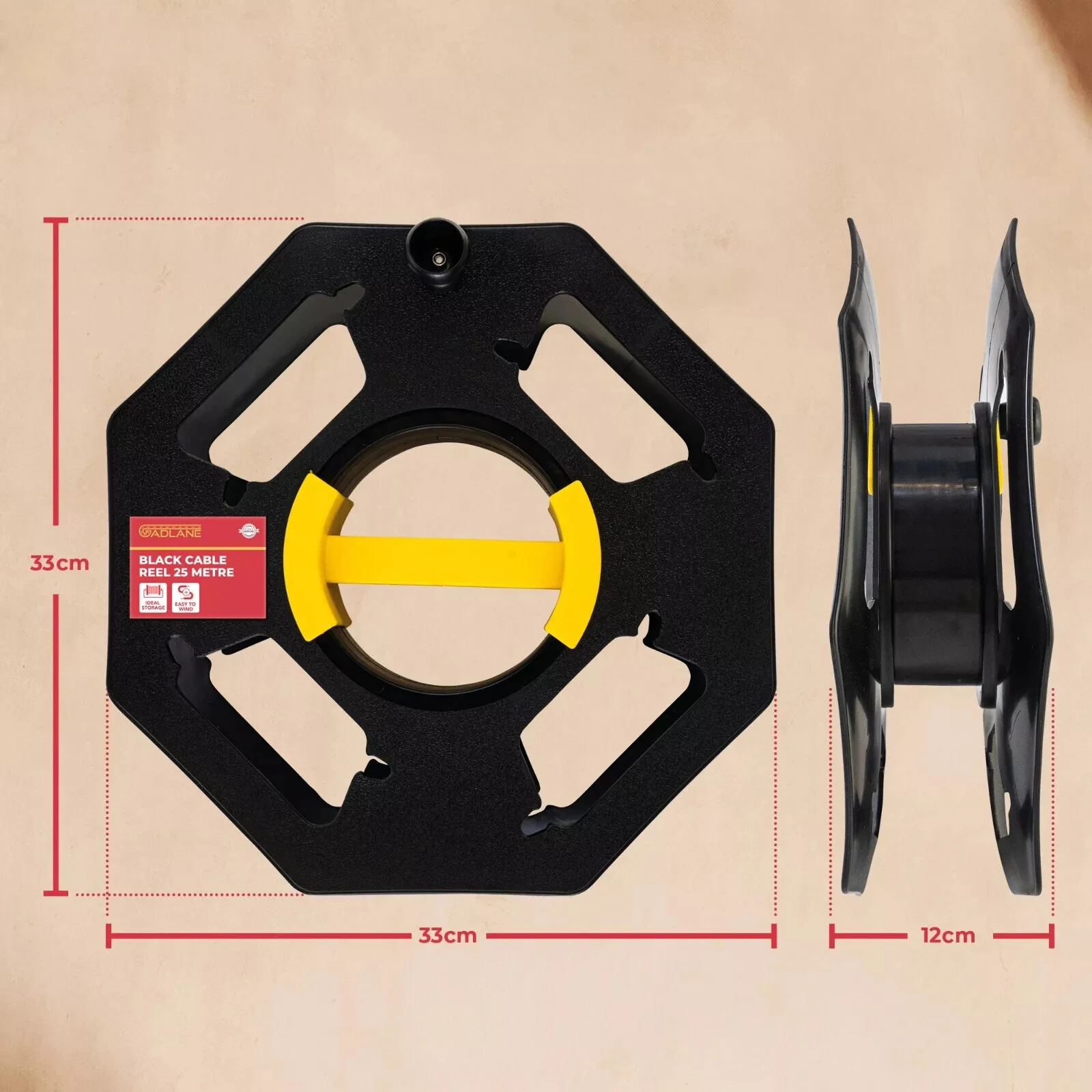 Plato de línea rodante para RV, práctico carrete de Cable ordenado, rueda de almacenamiento, mango grande, almacenamiento de Cable de manivela para Camper, caravana, autocaravana, 1 ud.