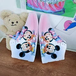 Nowy Disney kreskówka kobiety księżniczka Minnie Mickey Mouse śliczne obuwie antypoślizgowe buty sportowe z miękkim dnem na prezent dla dziewczynki