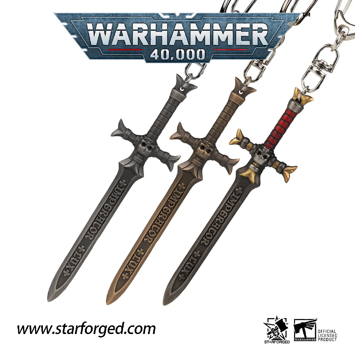 [Starforged] Warhammer 40K Blacktemplars Emperor's Championblack Sword Keychain Christmas Gift Anime