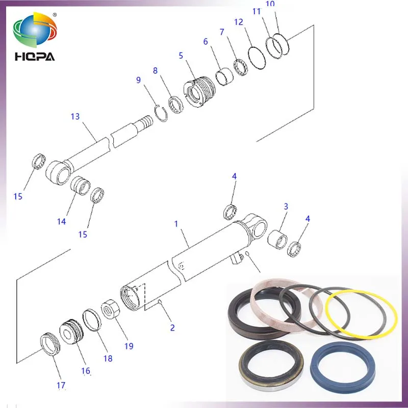 

707-98-14910 7079814910 КОМПЛЕКТ УПЛОТНЕНИЙ ЦИЛИНДРА ВАЖЕЛЯ ДЛЯ ЭКСКАВАТОРА KOMATSU PC20MR-2 PC26MR-3 PC27MR-2 PC27MR-3 PC58UU-3