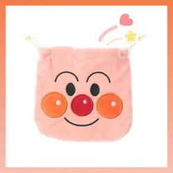 15Cm Cartoon Anime Character Anpanman Kawaii Plush Drawstring Storage Bag Portable Girl Makeup Bag Cute Bundle Pocket Supplies