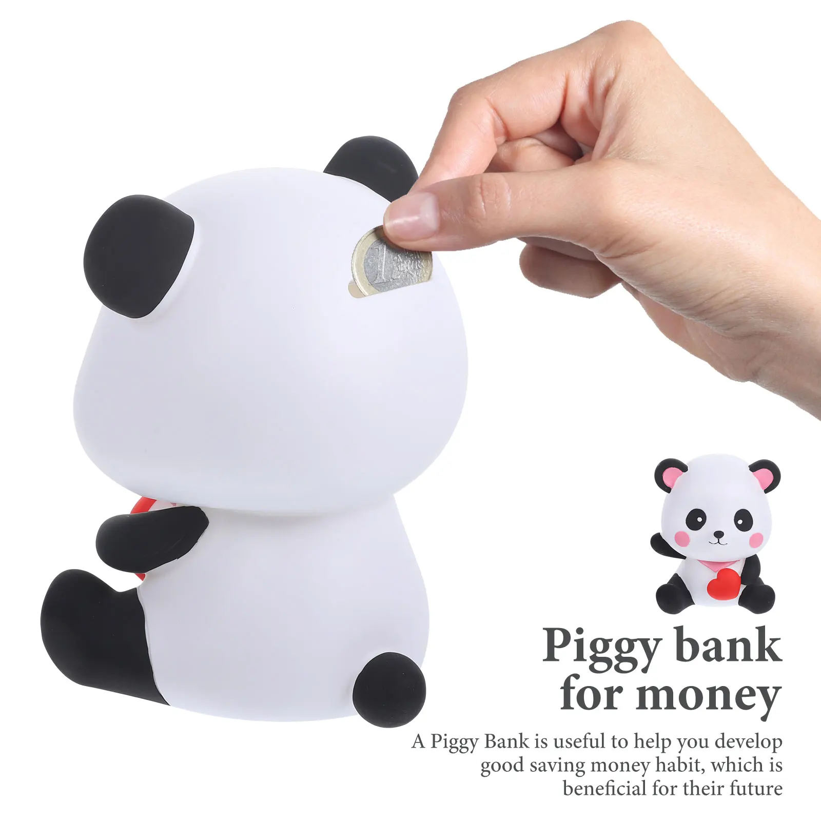 

Panda Piggy Bank Animal Cute Money Saving Piggybank Desktop Cartoon Decor Pvc Small Lovely Pot Child