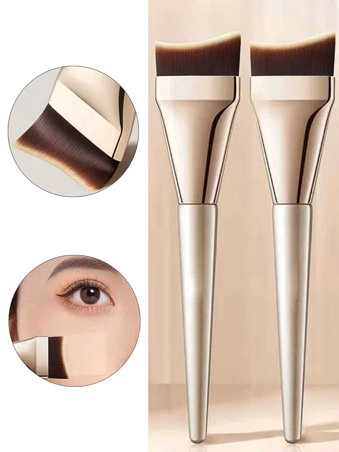 

2pcs High Quality Fishtail Foundation Brush Makeup Tools