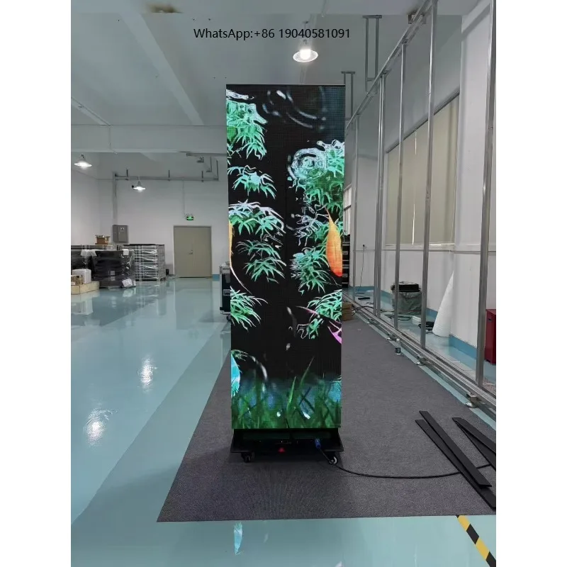 Indoor P2 LED Mirror Poster Screen Tri-Fold Design High-Refresh-Rate 7680Hz Advertising Display for Retail Store Decor Events
