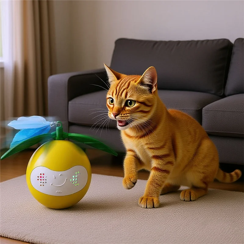 ABDJ-USB 충전식 LED 레이저 볼 고양이 장난감, 자동 장애물 회피, 모션 센서, 원터치 시작, 자가 놀이 디자인