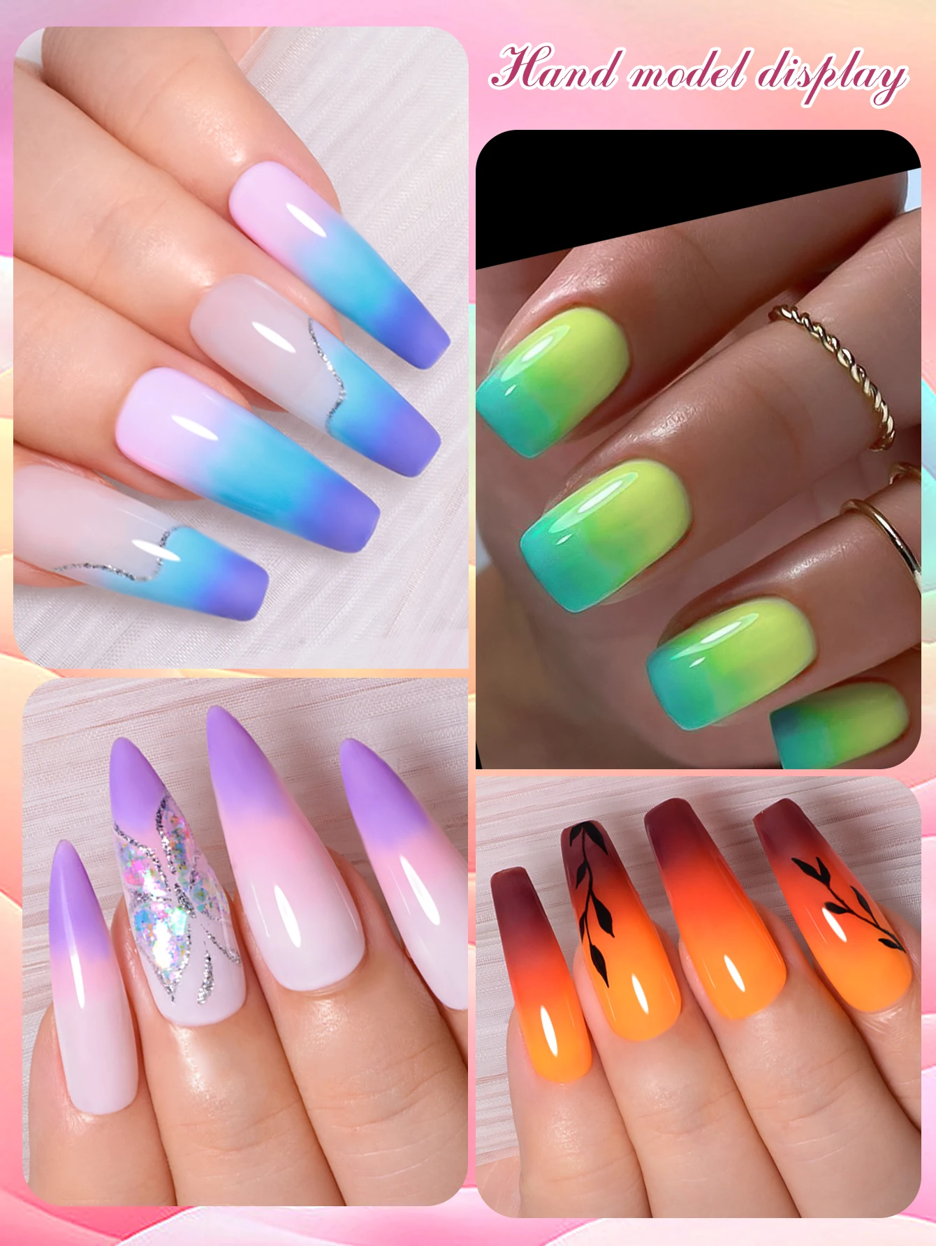 10ml FOUR LILY Thermal Gel Nail Polish 3 kinds Of Temperature Change Effect Nail TPO/HEMA FREE Art Gel Varnish Soak Off Nails