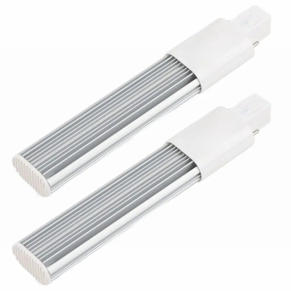 2 Pack Bright G23/GX23 LED Bulb 2-Pin AC 85-265V LED Tube Light 600LM 6W Recessed Down Light Bulb Horizontal Installation