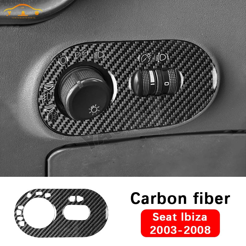 

Car Sticker For Seat Ibiza 6l 2003 2004 2005 2006 2007 2008 Car Headlight Switch Frame Panel Accessories