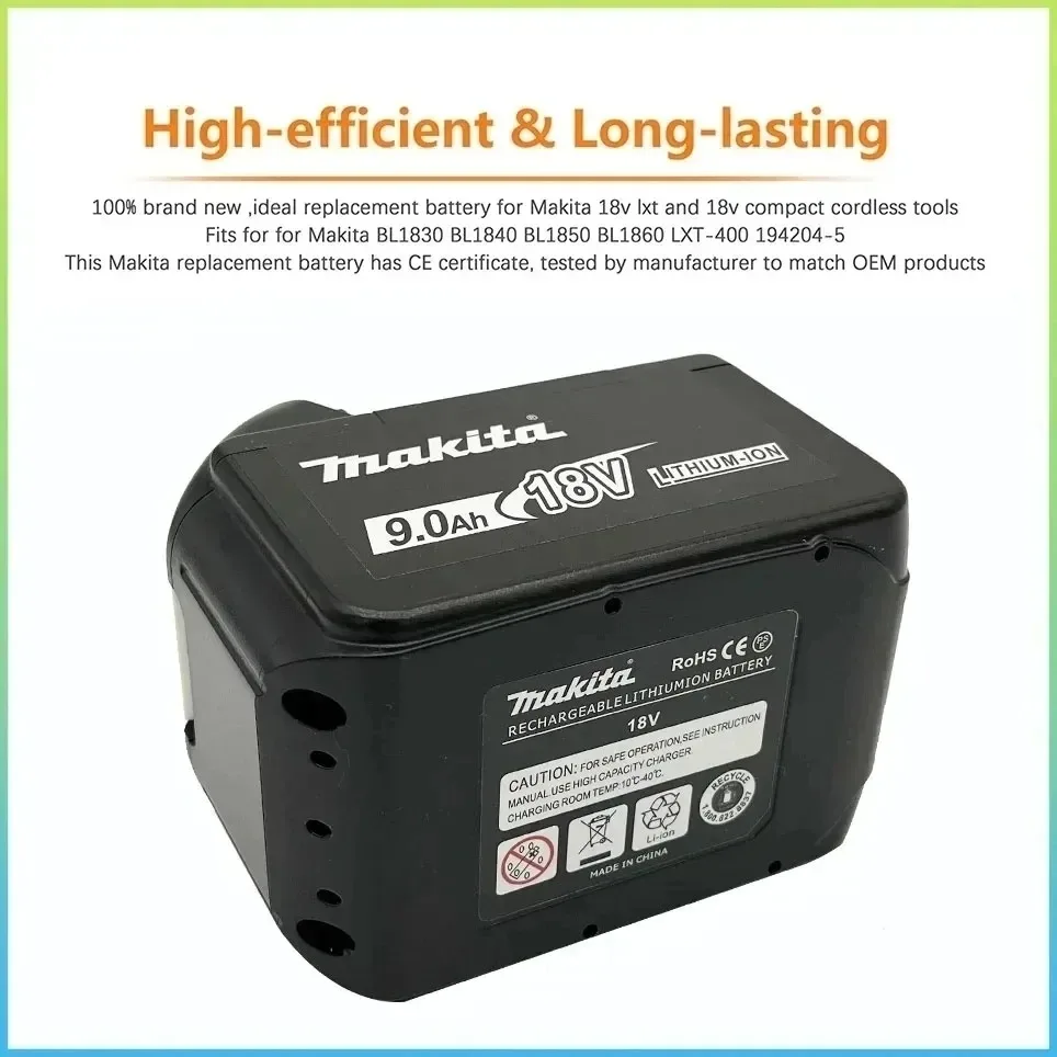 100%Original Makita18Ah/12Ah/9Ah for Makita 18V Battery BL1830 BL1830B BL1840 BL1840B BL1850 BL1850B Replacement Lithium Battery